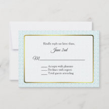 Goud en Aqua Lijst Wedding RSVP