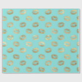 Goud en Aqua Lips Inpakpapier (Vlak)