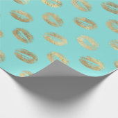 Goud en Aqua Lips Inpakpapier (Hoek)