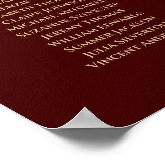 Goud en Auburn Brown 8-tafel-weduwenkaart Poster (Hoek)