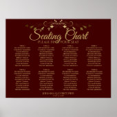 Goud en Auburn Brown 8-tafel-weduwenkaart Poster (Voorkant)