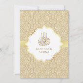 Goud en beige Damask Islamitische Weduwschap tusse Kaart (Voorkant)