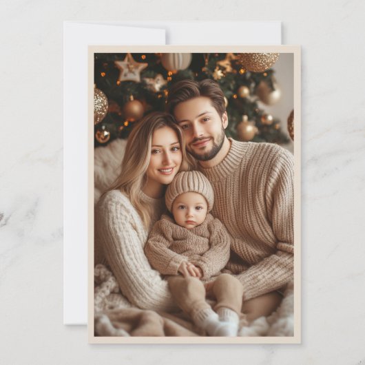 Goud en beige engel feestdagenkaart (Achterkant)