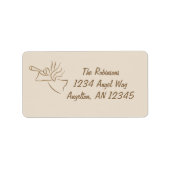 Goud en beige engel retouradres etiket (Voorkant)