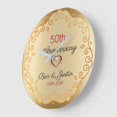 Goud en beige Ornament van Floral Grote Klok (Hoek)