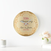 Goud en beige Ornament van Floral Grote Klok (Huis)