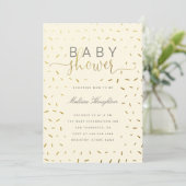 Goud en beige Sprinkle Genderneutraal Baby shower Kaart (Staand voorkant)
