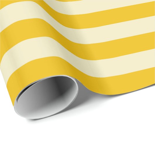 Goud- en beige strepen cadeaupapier (Rol Hoek)