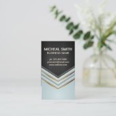 Goud en bespaarde luxe geometrisch visitekaartje (Staand voorkant)