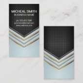 Goud en bespaarde luxe geometrisch visitekaartje (Voorkant / Achterkant)