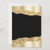 Goud en Black Glam Tears Verjaardagsfeest Kaart (Achterkant)