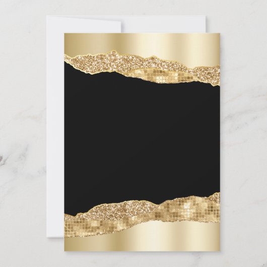 Goud en Black Glam Tears Verjaardagsfeest Kaart (Achterkant)
