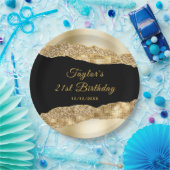 Goud en Black Glam Tears Verjaardagsfeest Papieren Bordje (Feest)