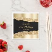 Goud en Black Glam Tears Verjaardagsfeest Servet (Insitu)