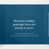 Goud en blauw 4 Kerstmis Drieluik Kaart (Binnenkant midden)