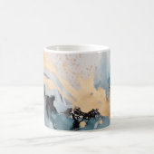 Goud en blauw abstract koffiemok (Center)