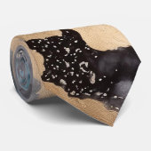 Goud en blauw abstract stropdas (Opgerold)