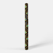 Goud en blauw Art Deco-patroon op zwart Samsung Galaxy Hoesje (Rechterkant)