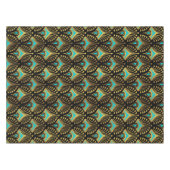 Goud en blauw Art Deco-patroon op zwart Tafelkleed (Voorkant (Horizontaal))
