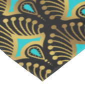 Goud en blauw Art Deco-patroon op zwart Tafelkleed (Gekanteld)