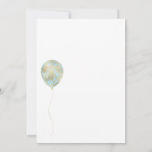 Goud en blauw Baby of Vrijgezellenfeest per post Kaart (Achterkant)