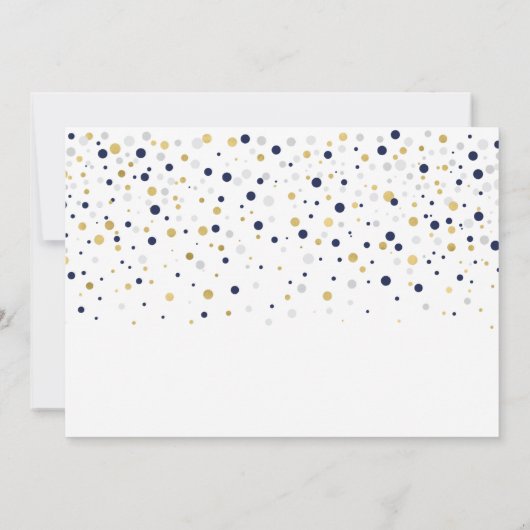 Goud en blauw ballon Modern Adult Birthday Party Kaart (Achterkant)