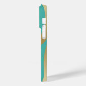 Goud en blauw Blauwgroen Case-Mate iPhone Case (Achterkant / Links)