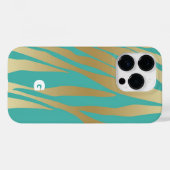 Goud en blauw Blauwgroen Case-Mate iPhone Case (Achterkant (horizontaal))