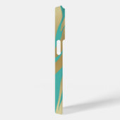 Goud en blauw Blauwgroen Case-Mate iPhone Case (Achterkant / Rechts)