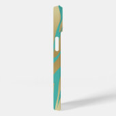 Goud en blauw Blauwgroen Case-Mate iPhone Case (Achterkant / Rechts)