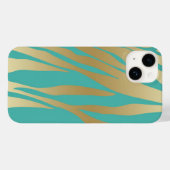 Goud en blauw Blauwgroen Case-Mate iPhone Case (Achterkant (horizontaal))