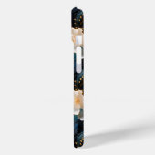 Goud en Blauw Botanisch Case-Mate iPhone Case (Achterkant / Links)