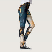 Goud en Blauw Botanisch Leggings (Rechts)