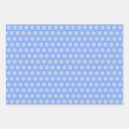 Goud en blauw Chanoeka vakantiepatroon Inpakpapier Vel (Voorkant 2)