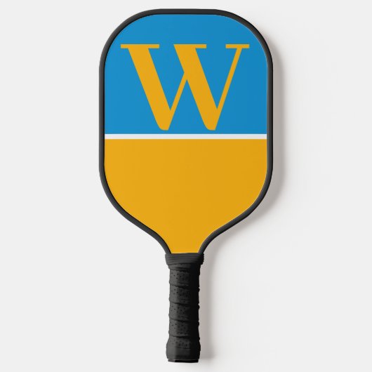 Goud en blauw College Monogram Pickleball Paddle (Achterkant)