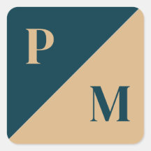 Goud en blauw contrasten aangepaste initialen