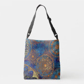 Goud en blauw crossbody tas (Achterkant)