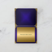 Goud en Blauw Dank je kaarten Voeg eigen tekst toe (Binnen)