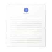 Goud en blauw eenvoudig modern monogram op maat notitieblok (Voorkant)