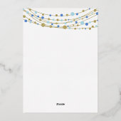 Goud en blauw elegante Afstudeerklas 2025 Folie Uitnodiging (Achterkant)