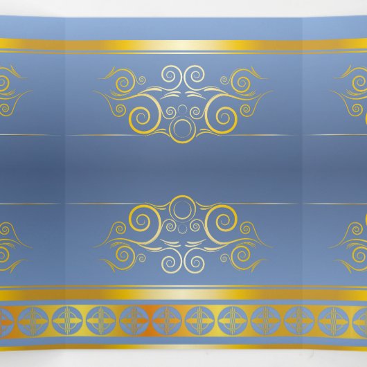 Goud en Blauw Foto Lief 16 Feestuitnodiging Drieluik Uitnodiging (Binnenkant midden)