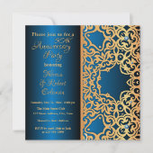   goud en blauw gelooid Jubileum Kaart (Voorkant)