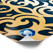   goud en blauw gelooid Jubileum Perfect Poster (Hoek)