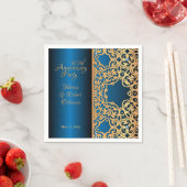   goud en blauw gelooid Jubileum Servet (Insitu)