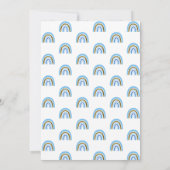 Goud en Blauw Glitter Schattige Regenboog Baby sho Kaart (Achterkant)