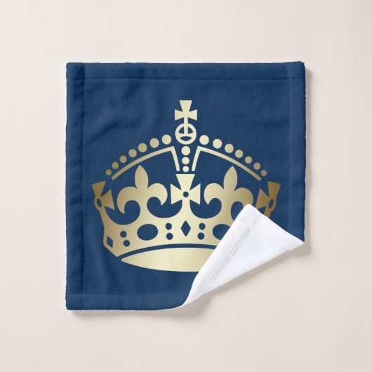 Goud en blauw HRH Royal Highness Crown Bad Handdoek (Wasdoekje)