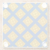 Goud en Blauw Kruis Glazen Onderzetter (Achterkant)