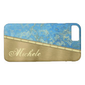 Goud en blauw kwarts Case-Mate iPhone case (Achterkant (Horizontaal))