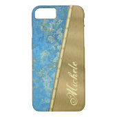 Goud en blauw kwarts Case-Mate iPhone case (Achterkant)