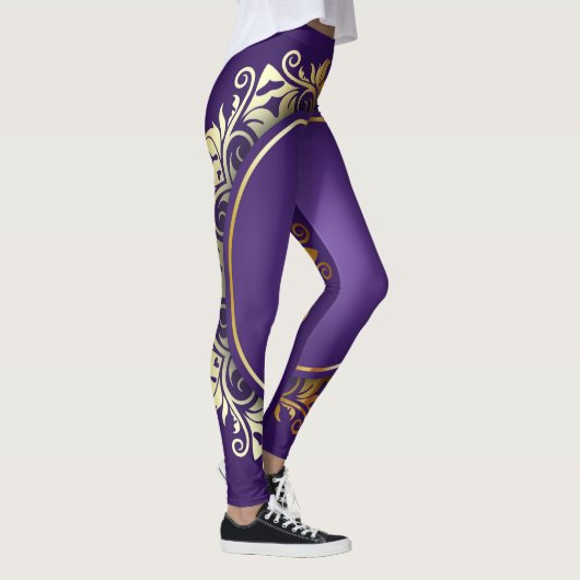 Goud en blauw Leggings (Rechts)